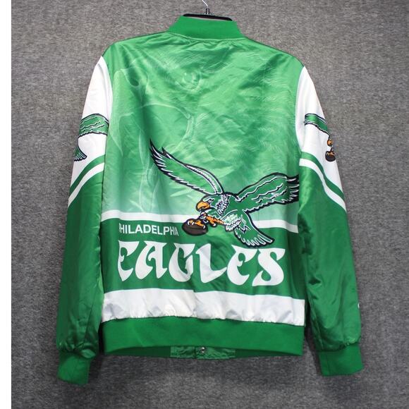 Men's Small Chalk Line Kelly Green Philadelphia Eagles Satin Jacket - Picture 2 of 6